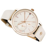 Buy Shop Tommy Hilfiger Brooke Quartz White Dial Cream Leather Strap Watch for Women - 1782022 USA Online
