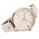 Buy Shop Tommy Hilfiger Brooke Quartz White Dial Cream Leather Strap Watch for Women - 1782022 USA Online