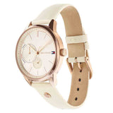 Buy Shop Tommy Hilfiger Brooke Quartz White Dial Cream Leather Strap Watch for Women - 1782022 USA Online