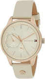 Buy Shop Tommy Hilfiger Brooke Quartz White Dial Cream Leather Strap Watch for Women - 1782022 USA Online
