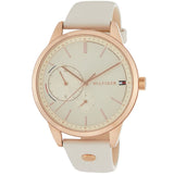 Buy Shop Tommy Hilfiger Brooke Quartz White Dial Cream Leather Strap Watch for Women - 1782022 USA Online