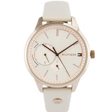 Buy Shop Tommy Hilfiger Brooke Quartz White Dial Cream Leather Strap Watch for Women - 1782022 USA Online