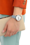 Buy Shop Tommy Hilfiger Brooke Silver Dial Blue Leather Strap Watch for Women - 1782023 USA Online