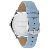 Buy Shop Tommy Hilfiger Brooke Silver Dial Blue Leather Strap Watch for Women - 1782023 USA Online