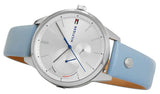 Buy Shop Tommy Hilfiger Brooke Silver Dial Blue Leather Strap Watch for Women - 1782023 USA Online
