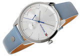 Buy Shop Tommy Hilfiger Brooke Silver Dial Blue Leather Strap Watch for Women - 1782023 USA Online