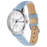 Buy Shop Tommy Hilfiger Brooke Silver Dial Blue Leather Strap Watch for Women - 1782023 USA Online
