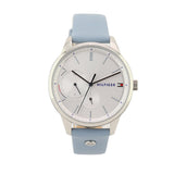 Buy Shop Tommy Hilfiger Brooke Silver Dial Blue Leather Strap Watch for Women - 1782023 USA Online