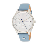 Buy Shop Tommy Hilfiger Brooke Silver Dial Blue Leather Strap Watch for Women - 1782023 USA Online