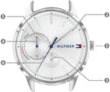 Buy Shop Tommy Hilfiger Brooke Silver Dial Blue Leather Strap Watch for Women - 1782023 USA Online