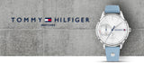 Tommy Hilfiger Brooke Silver Dial Blue Leather Strap Watch for Women - 1782023