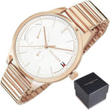 Buy Shop Tommy Hilfiger Brooke Silver Dial Rose Gold Steel Strap Watch for Women - 1782021 USA Online