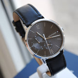 Buy Shop Tommy Hilfiger Brooklyn Black Dial Black Leather Strap Watch for Men - 1791509 USA Online