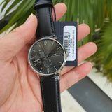 Buy Shop Tommy Hilfiger Brooklyn Black Dial Black Leather Strap Watch for Men - 1791509 USA Online