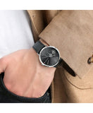 Buy Shop Tommy Hilfiger Brooklyn Black Dial Black Leather Strap Watch for Men - 1791509 USA Online