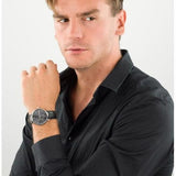 Buy Shop Tommy Hilfiger Brooklyn Black Dial Black Leather Strap Watch for Men - 1791509 USA Online