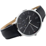 Buy Shop Tommy Hilfiger Brooklyn Black Dial Black Leather Strap Watch for Men - 1791509 USA Online
