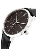 Buy Shop Tommy Hilfiger Brooklyn Black Dial Black Leather Strap Watch for Men - 1791509 USA Online