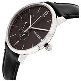 Buy Shop Tommy Hilfiger Brooklyn Black Dial Black Leather Strap Watch for Men - 1791509 USA Online