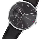 Buy Shop Tommy Hilfiger Brooklyn Black Dial Black Leather Strap Watch for Men - 1791509 USA Online