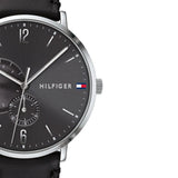 Buy Shop Tommy Hilfiger Brooklyn Black Dial Black Leather Strap Watch for Men - 1791509 USA Online