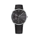 Buy Shop Tommy Hilfiger Brooklyn Black Dial Black Leather Strap Watch for Men - 1791509 USA Online