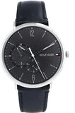 Buy Shop Tommy Hilfiger Brooklyn Black Dial Black Leather Strap Watch for Men - 1791509 USA Online