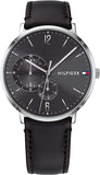Buy Shop Tommy Hilfiger Brooklyn Black Dial Black Leather Strap Watch for Men - 1791509 USA Online