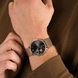 Buy Shop Tommy Hilfiger Brooklyn Grey Dial Gold Mesh Bracelet Watch for Men - 1791506 USA Online