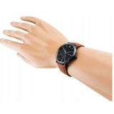 Buy Shop Tommy Hilfiger Brooklyn Quartz Black Dial Brown Leather Strap Watch for Men - 1791510 USA Online