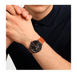 Buy Shop Tommy Hilfiger Brooklyn Quartz Black Dial Brown Leather Strap Watch for Men - 1791510 USA Online