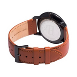 Buy Shop Tommy Hilfiger Brooklyn Quartz Black Dial Brown Leather Strap Watch for Men - 1791510 USA Online