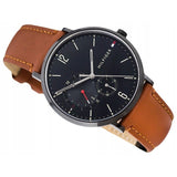 Buy Shop Tommy Hilfiger Brooklyn Quartz Black Dial Brown Leather Strap Watch for Men - 1791510 USA Online