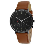 Buy Shop Tommy Hilfiger Brooklyn Quartz Black Dial Brown Leather Strap Watch for Men - 1791510 USA Online
