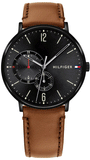 Buy Shop Tommy Hilfiger Brooklyn Quartz Black Dial Brown Leather Strap Watch for Men - 1791510 USA Online