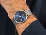 Buy Shop Tommy Hilfiger Brooklyn Quartz Blue Dial Silver Mesh Bracelet Watch for Men - 1791505 USA Online