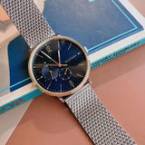 Buy Shop Tommy Hilfiger Brooklyn Quartz Blue Dial Silver Mesh Bracelet Watch for Men - 1791505 USA Online