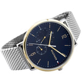 Buy Shop Tommy Hilfiger Brooklyn Quartz Blue Dial Silver Mesh Bracelet Watch for Men - 1791505 USA Online