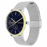 Buy Shop Tommy Hilfiger Brooklyn Quartz Blue Dial Silver Mesh Bracelet Watch for Men - 1791505 USA Online