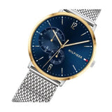 Buy Shop Tommy Hilfiger Brooklyn Quartz Blue Dial Silver Mesh Bracelet Watch for Men - 1791505 USA Online