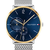 Buy Shop Tommy Hilfiger Brooklyn Quartz Blue Dial Silver Mesh Bracelet Watch for Men - 1791505 USA Online