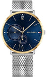 Buy Shop Tommy Hilfiger Brooklyn Quartz Blue Dial Silver Mesh Bracelet Watch for Men - 1791505 USA Online
