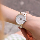 Buy Shop Tommy Hilfiger Brooklyn Quartz White Dial White Leather Strap Watch for Women - 1782018 USA Online