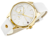 Buy Shop Tommy Hilfiger Brooklyn Quartz White Dial White Leather Strap Watch for Women - 1782018 USA Online