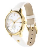 Buy Shop Tommy Hilfiger Brooklyn Quartz White Dial White Leather Strap Watch for Women - 1782018 USA Online