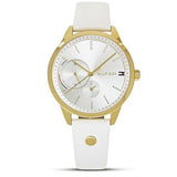 Buy Shop Tommy Hilfiger Brooklyn Quartz White Dial White Leather Strap Watch for Women - 1782018 USA Online
