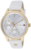 Buy Shop Tommy Hilfiger Brooklyn Quartz White Dial White Leather Strap Watch for Women - 1782018 USA Online