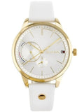 Buy Shop Tommy Hilfiger Brooklyn Quartz White Dial White Leather Strap Watch for Women - 1782018 USA Online