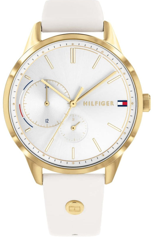 Buy Shop Tommy Hilfiger Brooklyn Quartz White Dial White Leather Strap Watch for Women - 1782018 USA Online