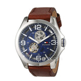 Buy Shop Tommy Hilfiger Bruce Analog Blue Dial Brown Leather Strap Watch for Men - 1791278 USA Online